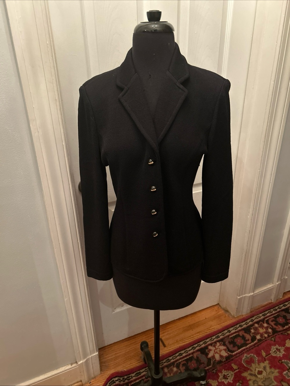 St. John Black Women's Tailored Five-Button Blazer